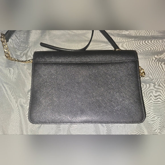 NWT - Michael Kors Black Saffiano Leather Crossbody Bag With Chain - Picture 4 of 8